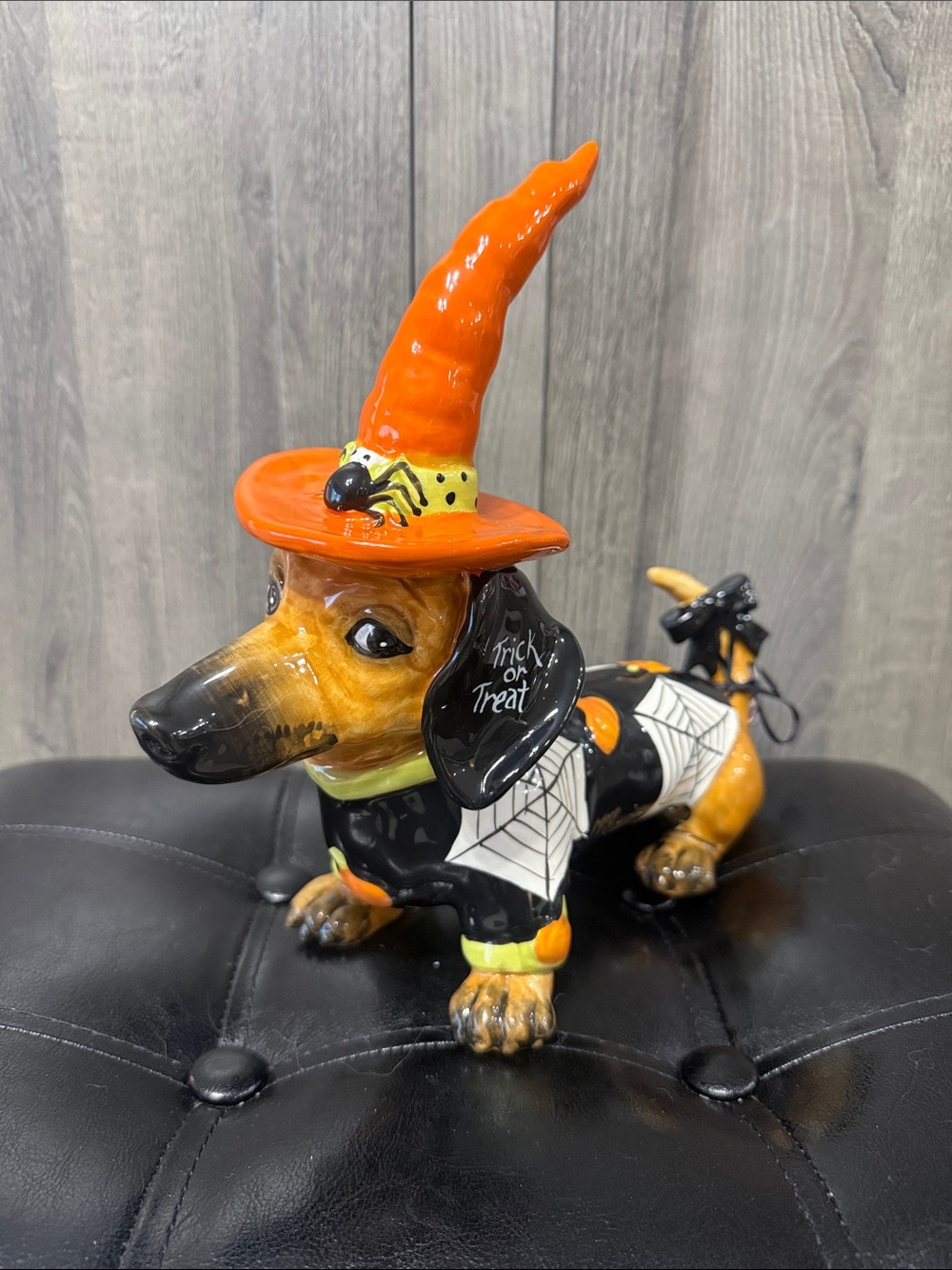 Blue Sky Clayworks Trick Or Treat Dachshund Spider Witch Dog Heather Goldminc